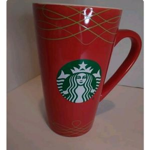Starbucks Holiday 2020 Red tall 16oz Coffee Mug with green mermaid logo